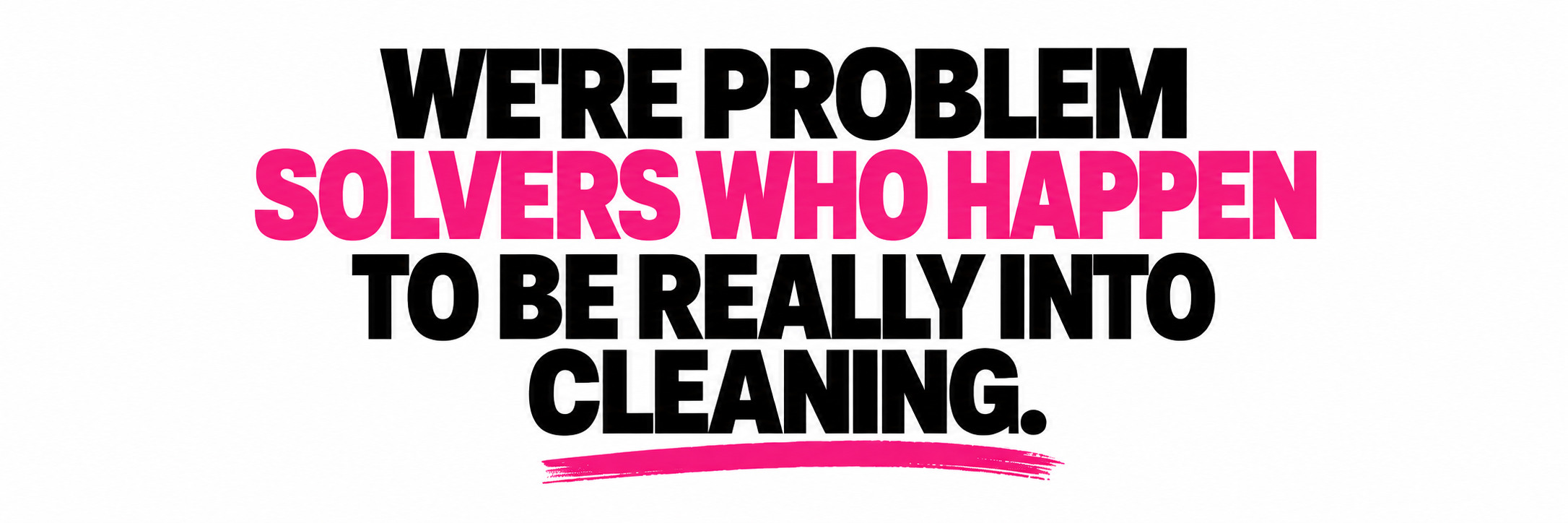 We're problem solvers who happen to be really into cleaning.