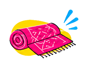 Area rug cleaning illustration